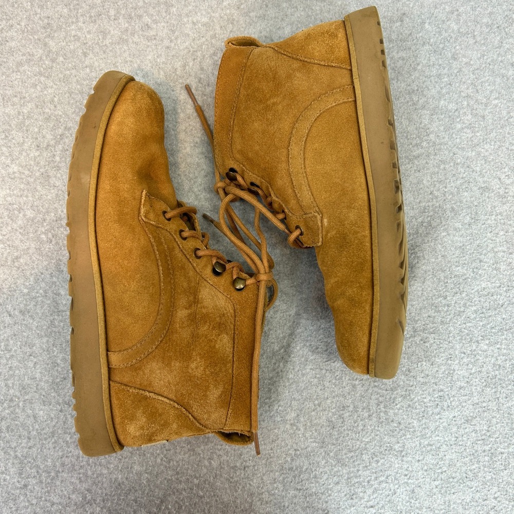 UGG Bethany Neumel Boots Chestnut Brown Suede Shearling Lace Up Women Size 9 - Picture 10 of 12
